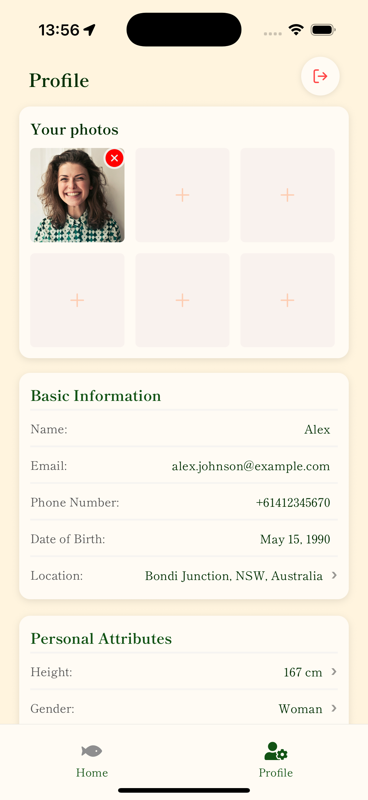 Koi Dating App Profile